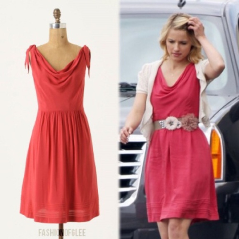 Anthropologie Maeve "Tied Down" Dress, Coral, VGUC