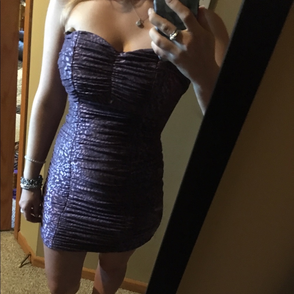 Purple tight dress