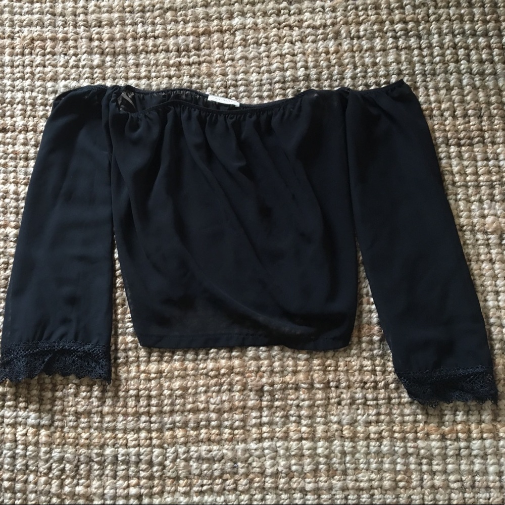 Black Sheer off the shoulder top