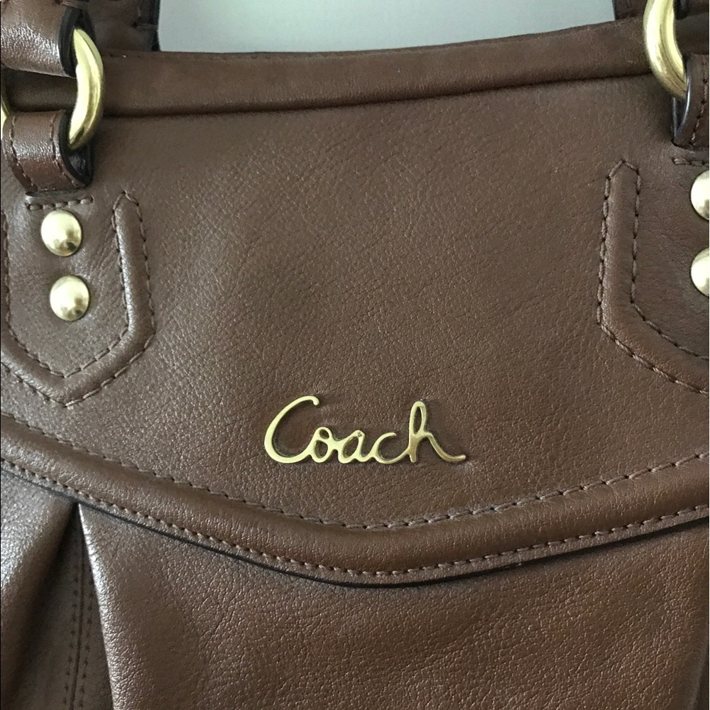 Coach leather handbag in medium brown - Picture 3 of 6