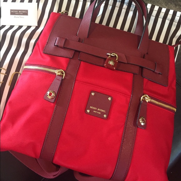 henri bendel red backpack