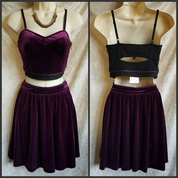 NWT! Jessica Simpson Velveteen 2 Piece Dress 0 - Picture 3 of 8