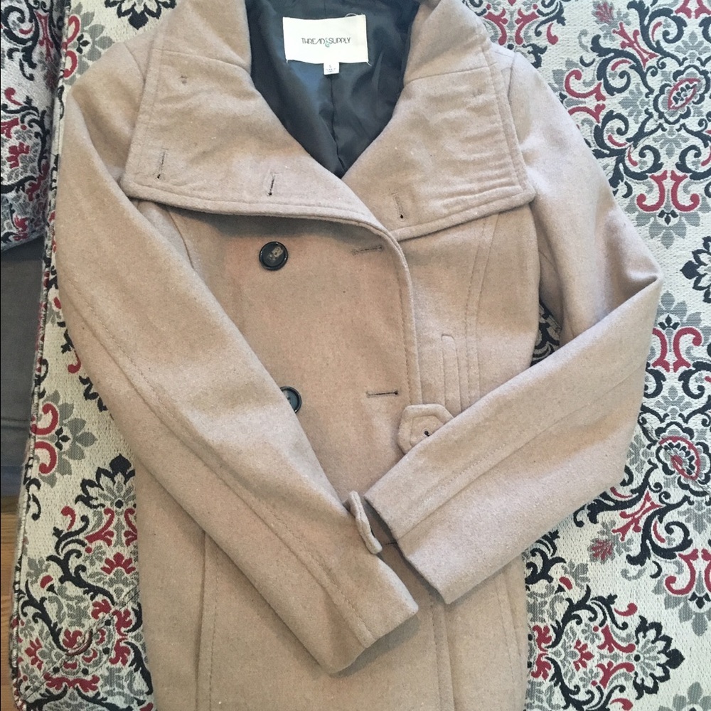 Tan peacoat