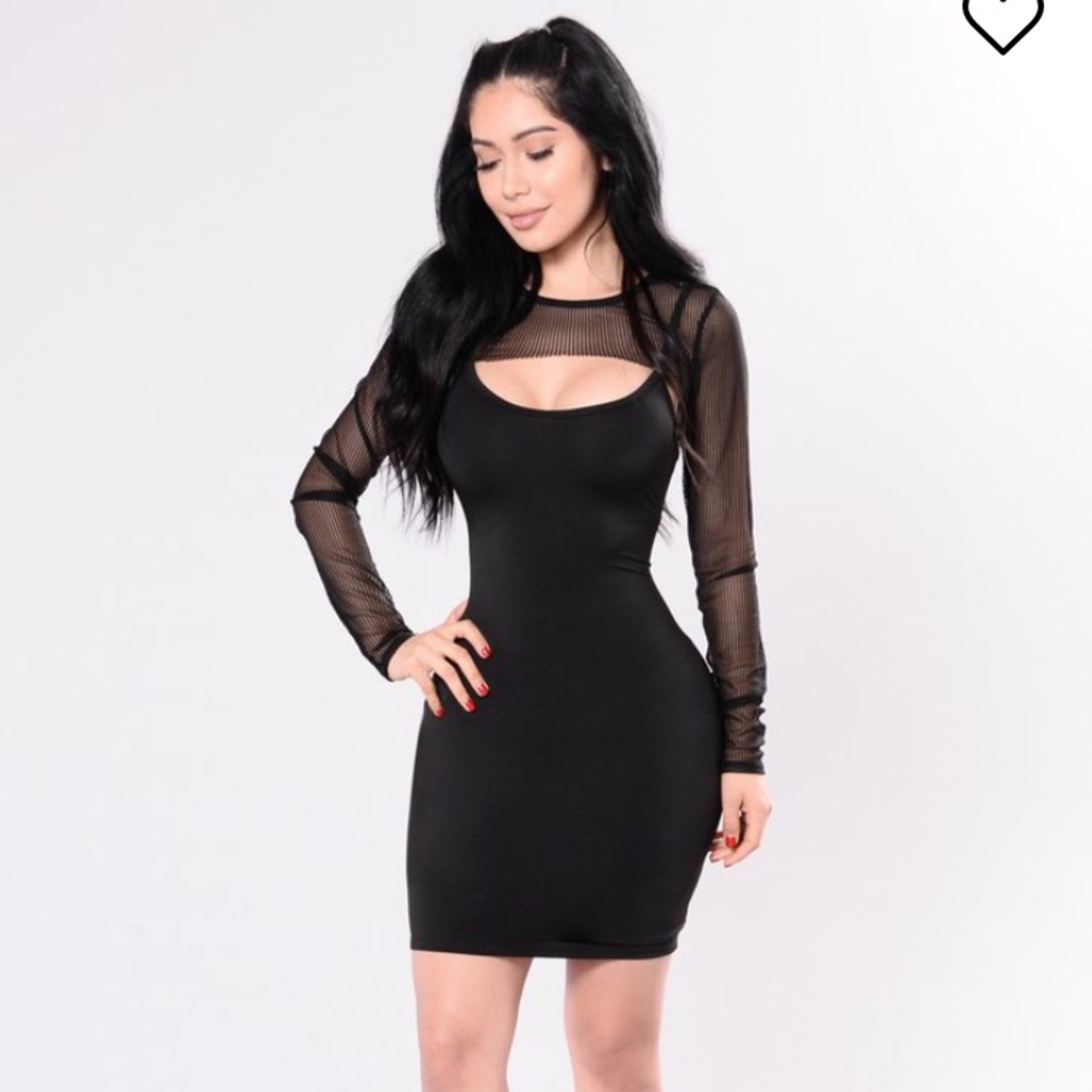 NWT Fashion Nova Barely There Black Dress Mesh Top