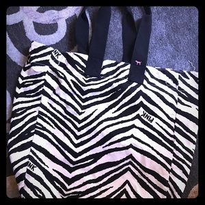 VS Pink zebra print tote