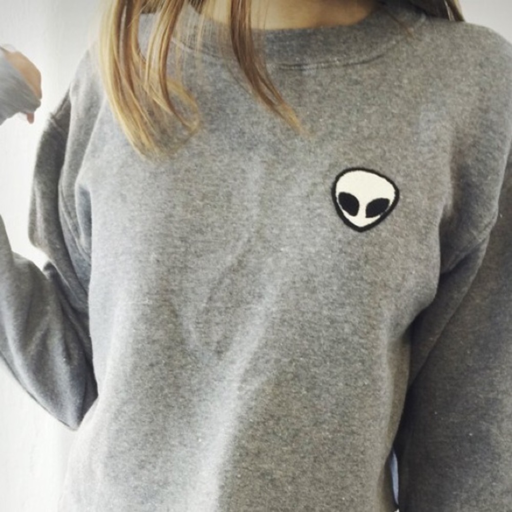 Brandy Melville Alien Cropped Sweatshirt