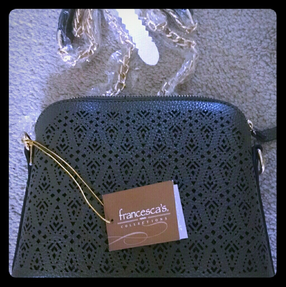 Francesca's Navarro Perforated Crossbody Bag