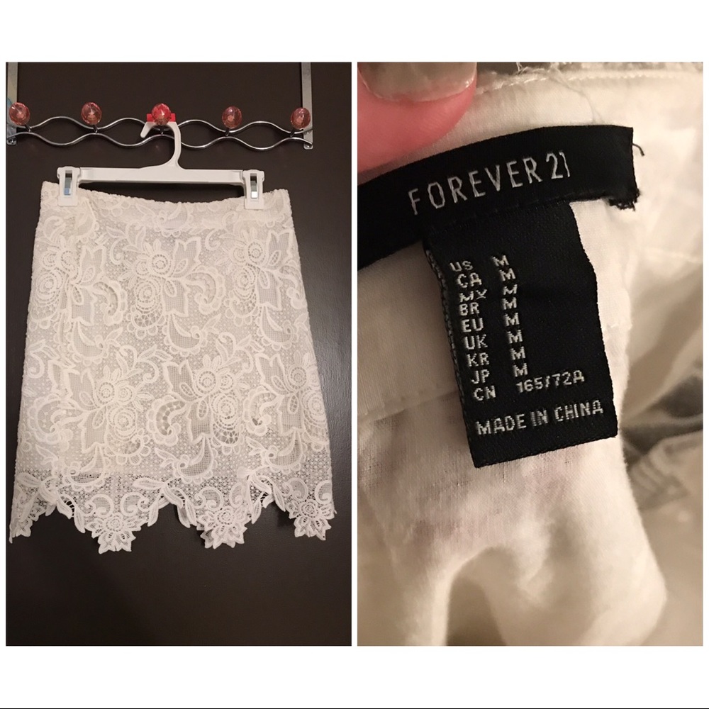 White lace skirt