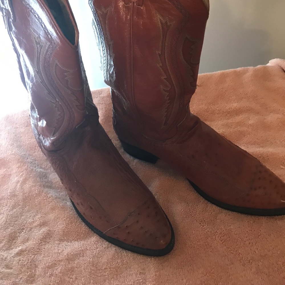Dan Post Ostrich skin cowboy boots