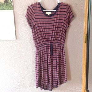 Blue and pink casual dress