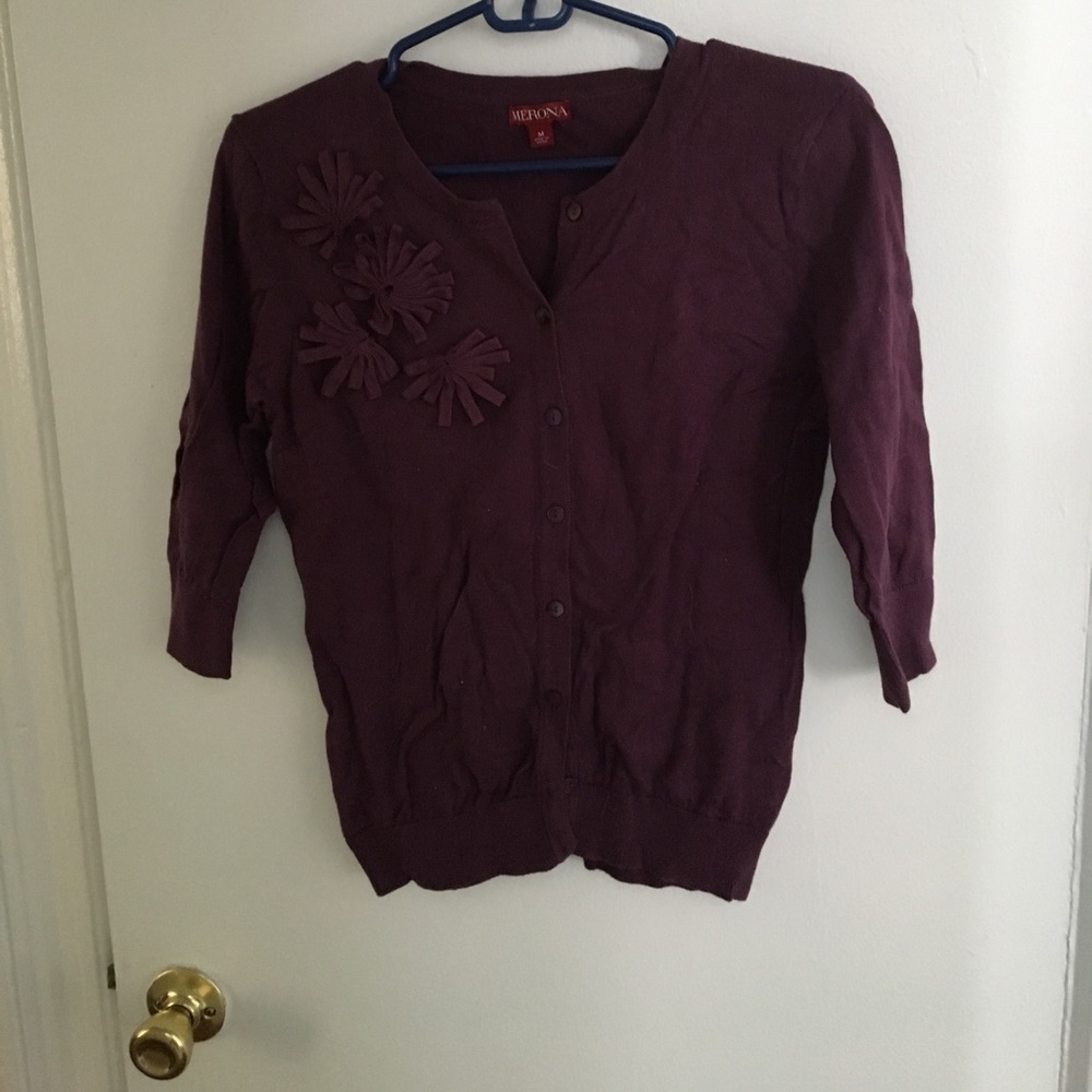 Purple cardigan
