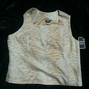 Vintage Sharon Young gold white shimmer zebra pattern