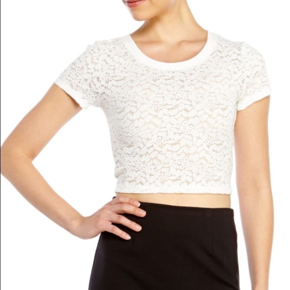 MINKPINK white lace crop top