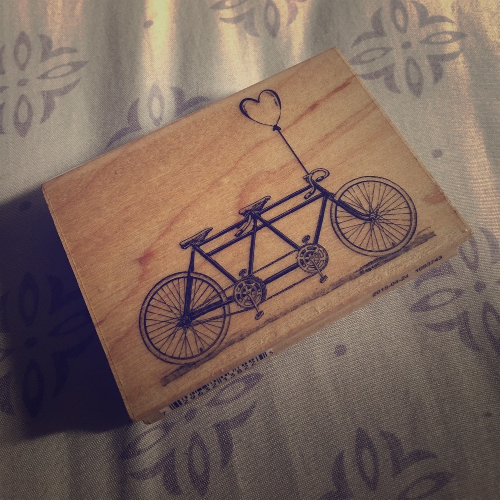 Bicycle Love Heart Stamp