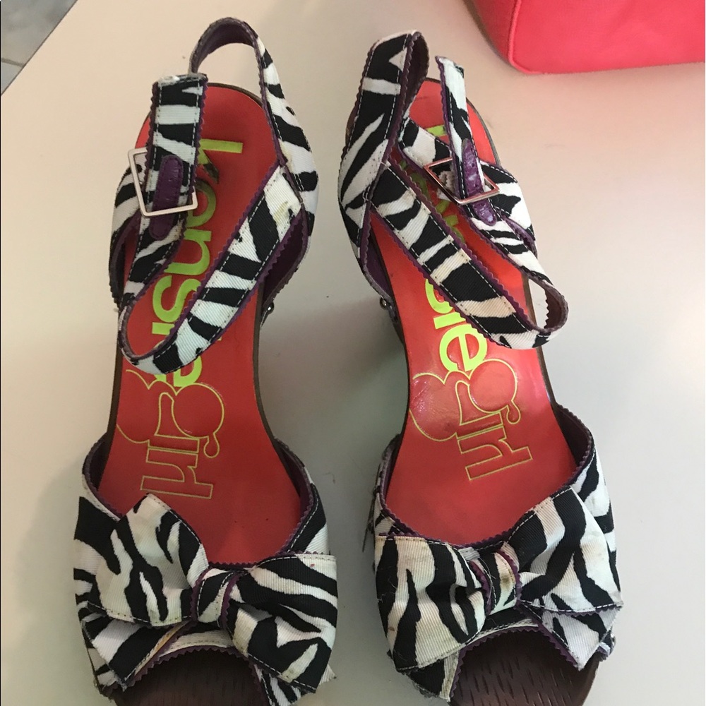 Zebra wedge sandals