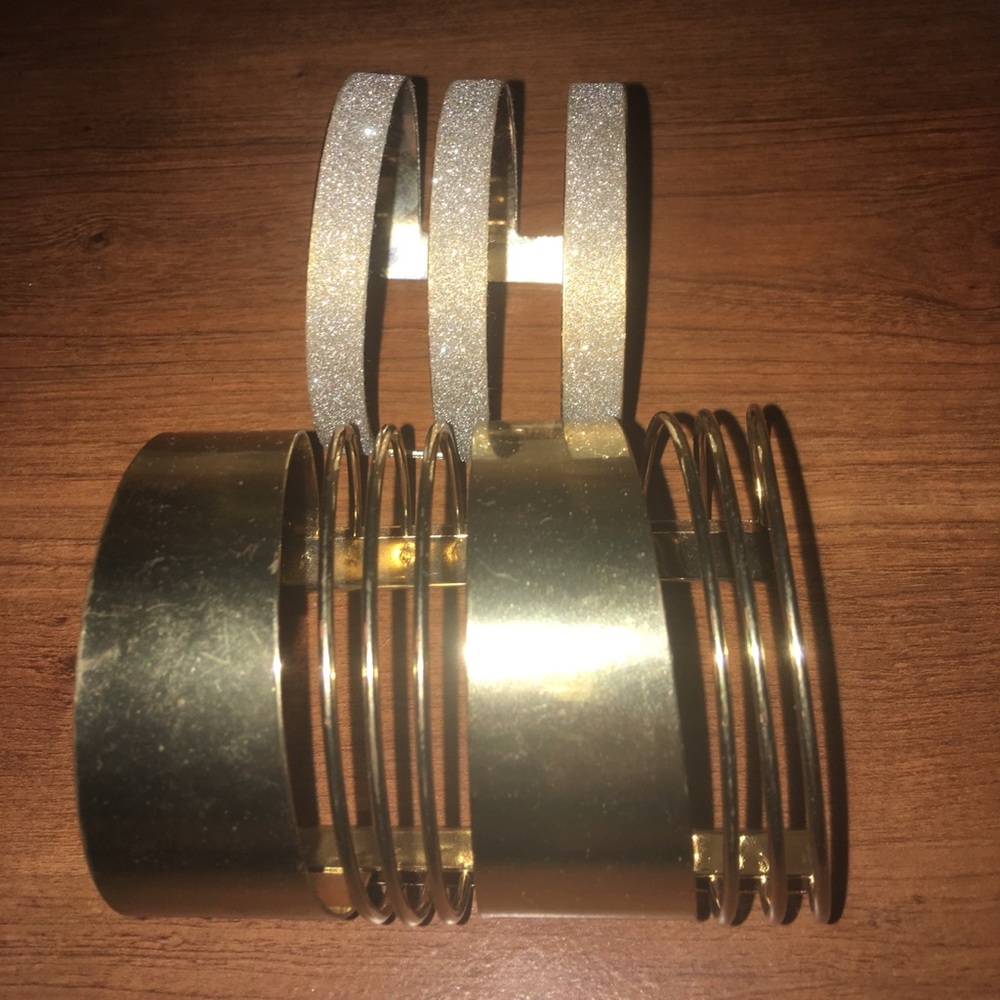 Beautiful gold costume jewelry wrist cuffs