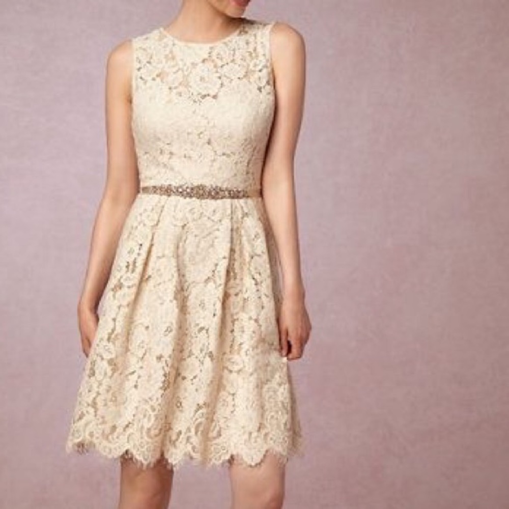 BHLDN lace bridesmaid dress