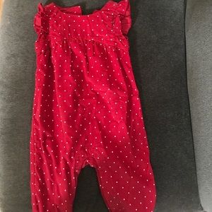 Red Corduroy Romper Baby Gap