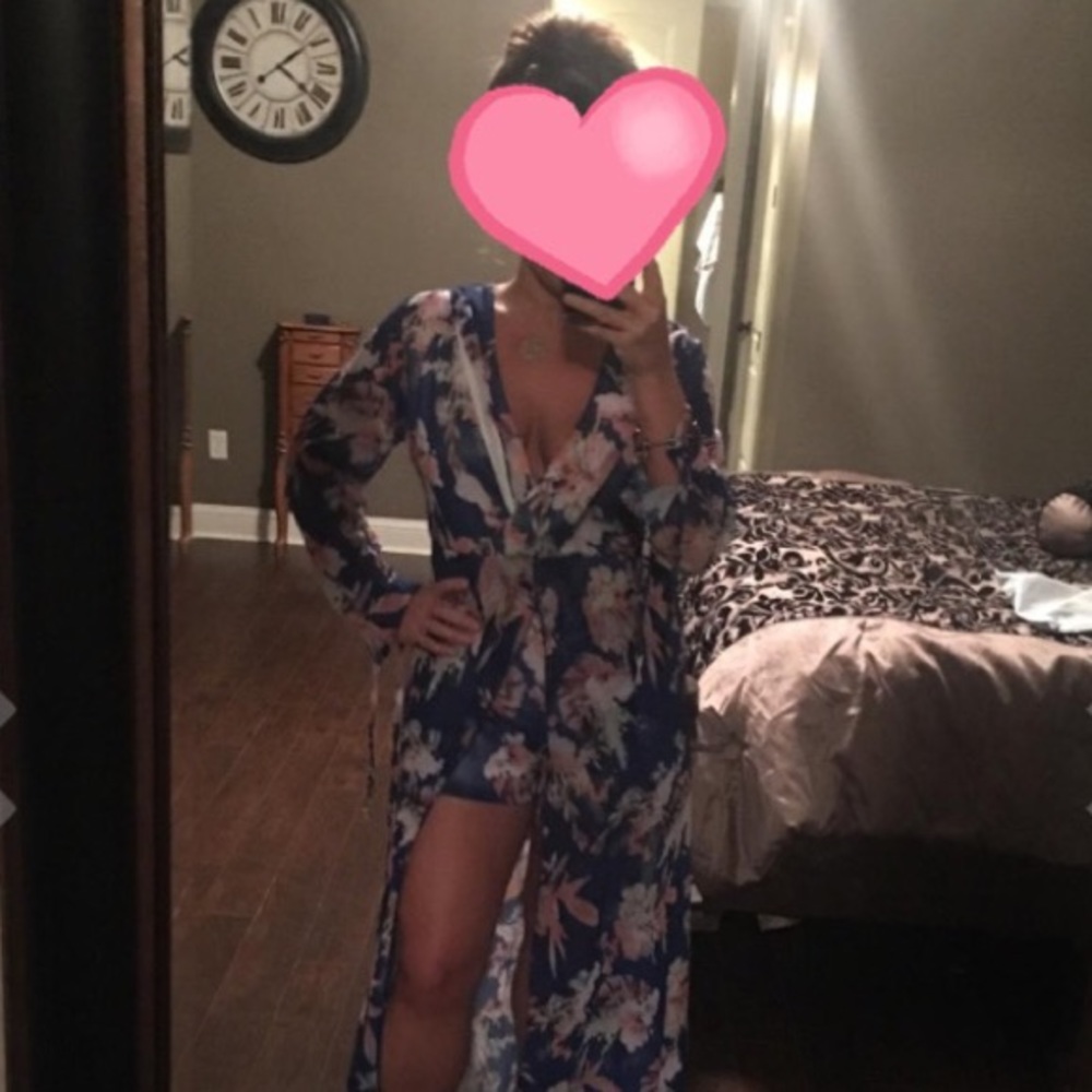 Floral Chiffon Maxi Dress Romper