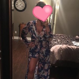 Floral Chiffon Maxi Dress Romper