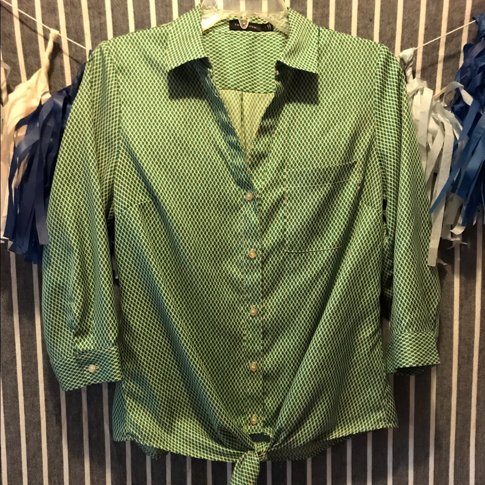 The Limited hem-tie blouse