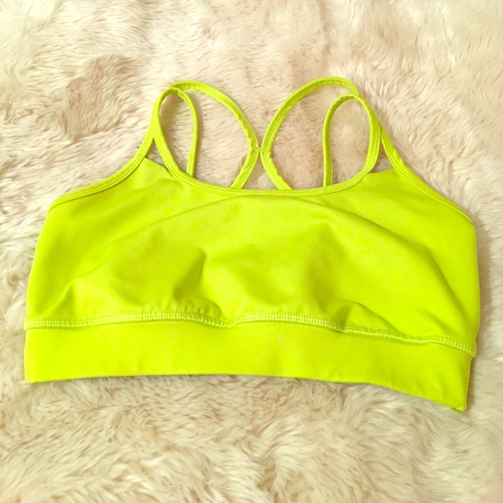 Green strappy sports bra