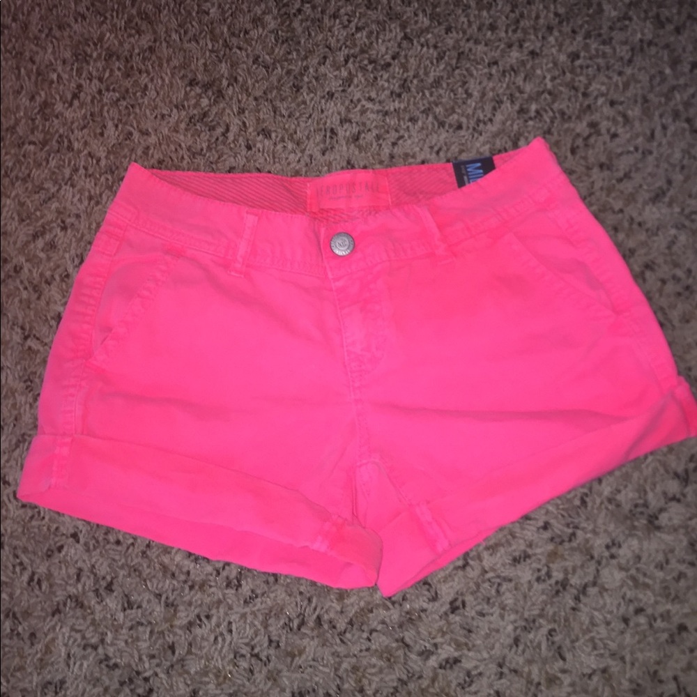 Hot pink Aero shorts.