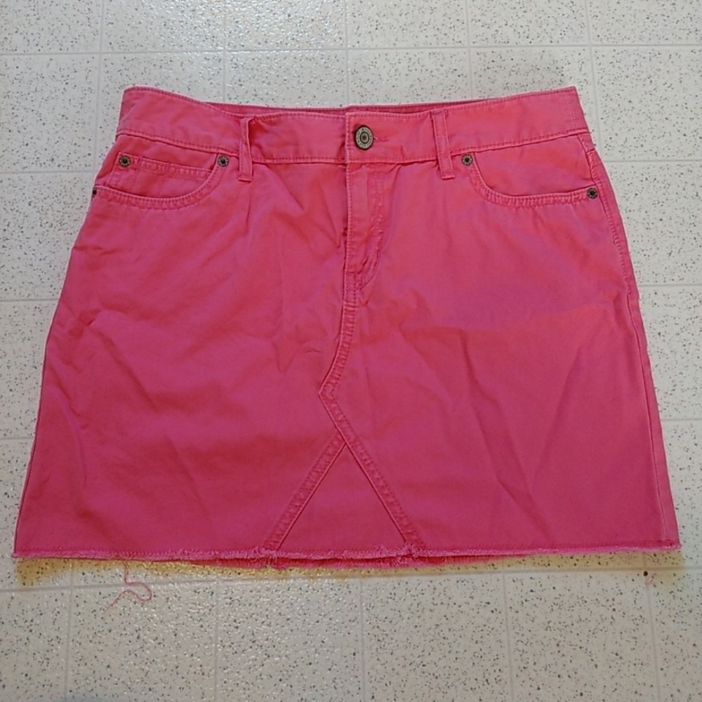 Pink jeans skirt
