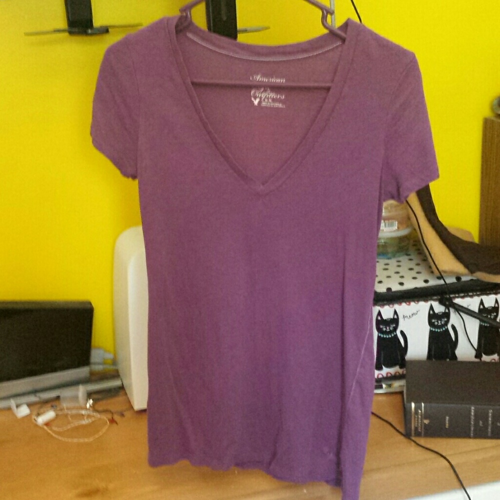 Purple v-neck t-shirt