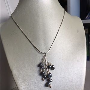 Handmade sterling silver necklace with pearls