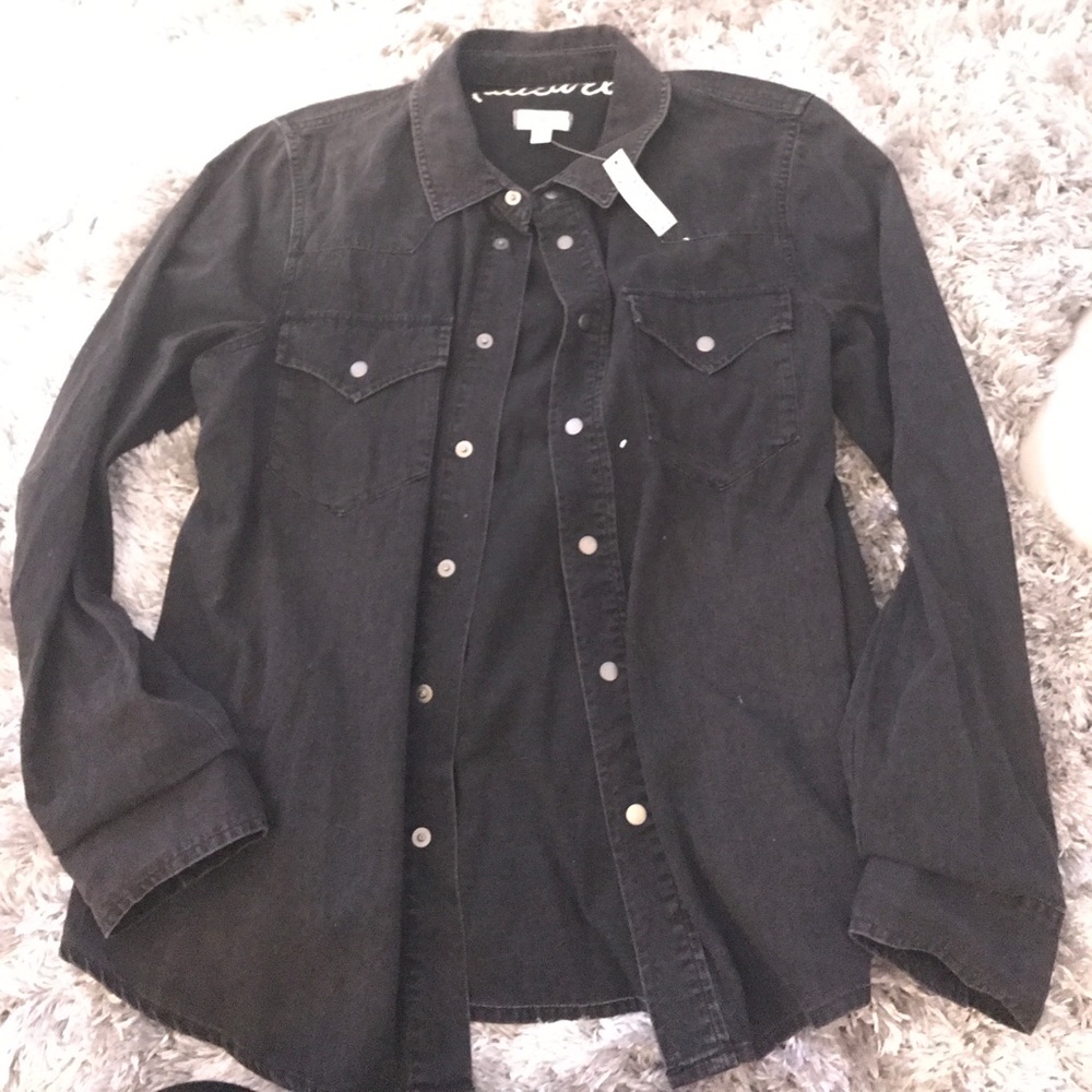 Madewell black button up