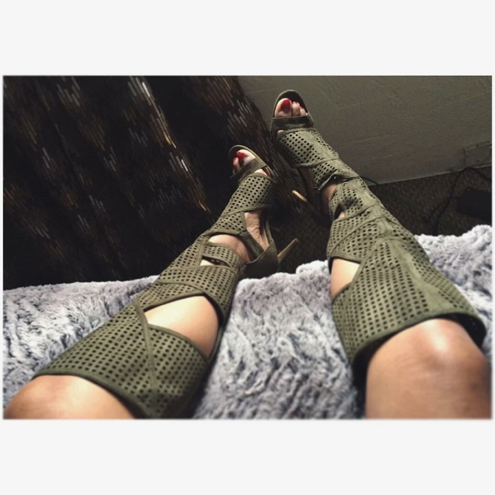 Olive Gladiator heels