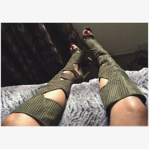Olive Gladiator heels