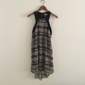 Print sleeveless high-low summer dress