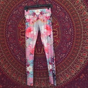 Floral pastel yoga pants
