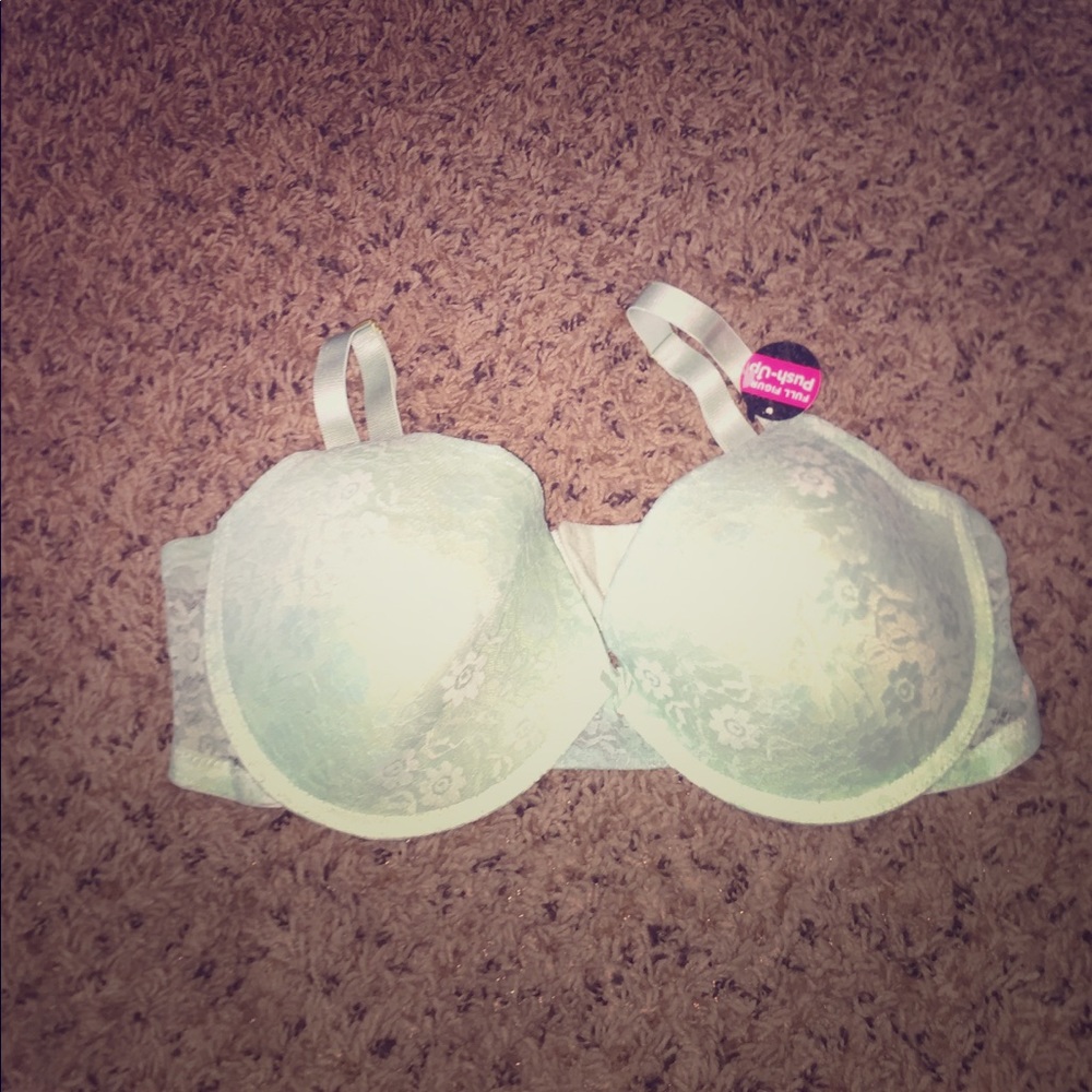 Mint green push up bra.