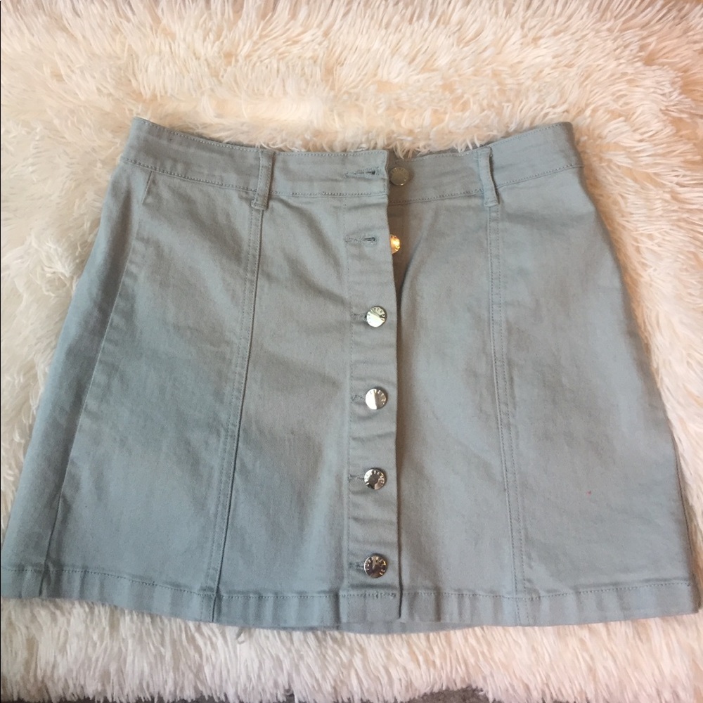 Blue Button Skirt