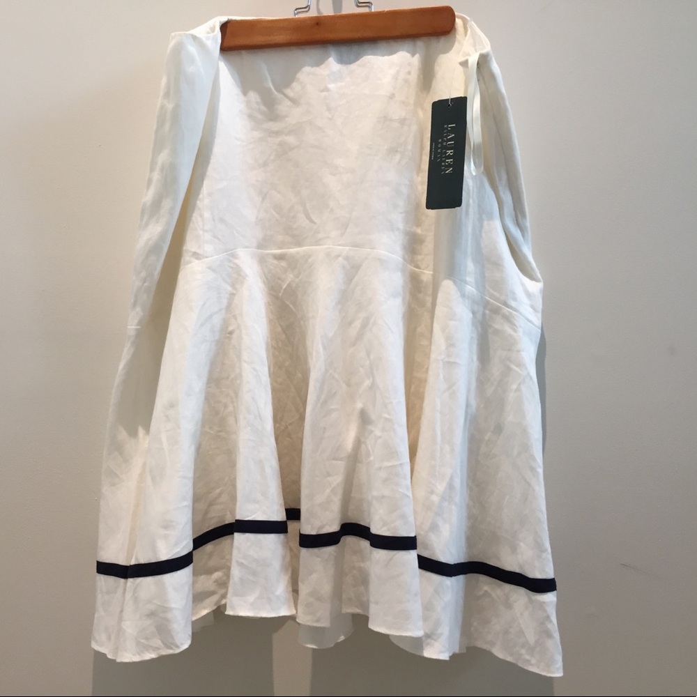 Ralph Lauren Woman A-Line Off White Linen Skirt