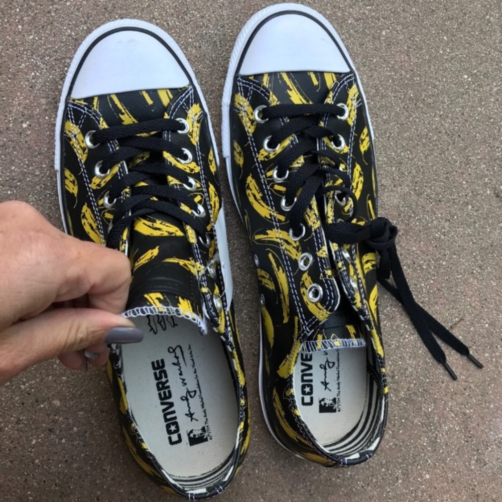 Converse leather shoes banana Andy Warhol women’s - Picture 6 of 8