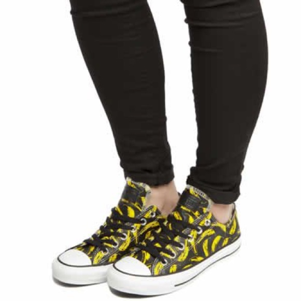 Converse leather shoes banana Andy Warhol women’s - Picture 4 of 8