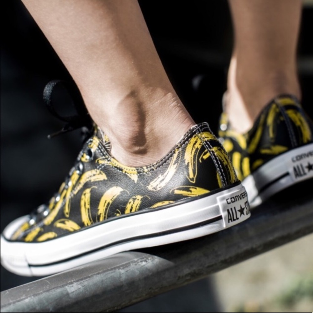 Converse leather shoes banana Andy Warhol women’s - Picture 5 of 8