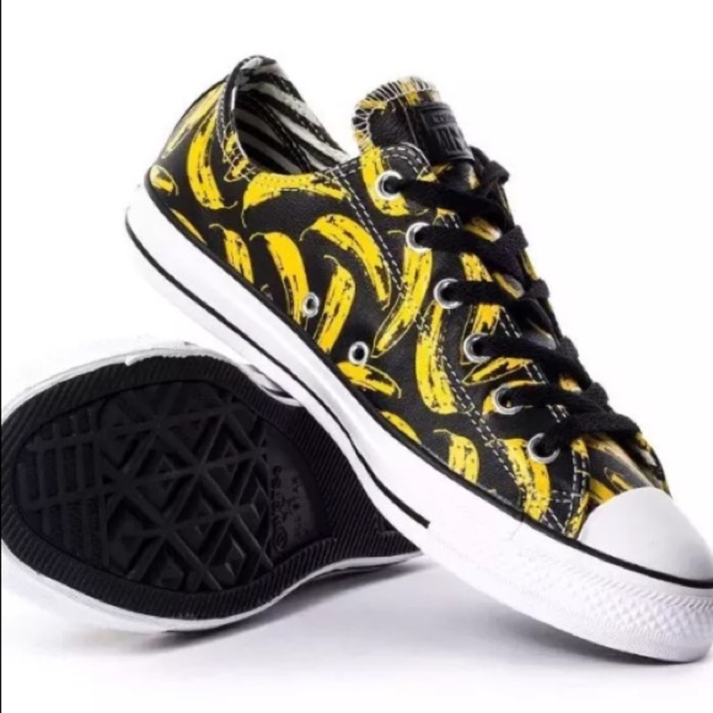 Converse leather shoes banana Andy Warhol women’s - Picture 3 of 8