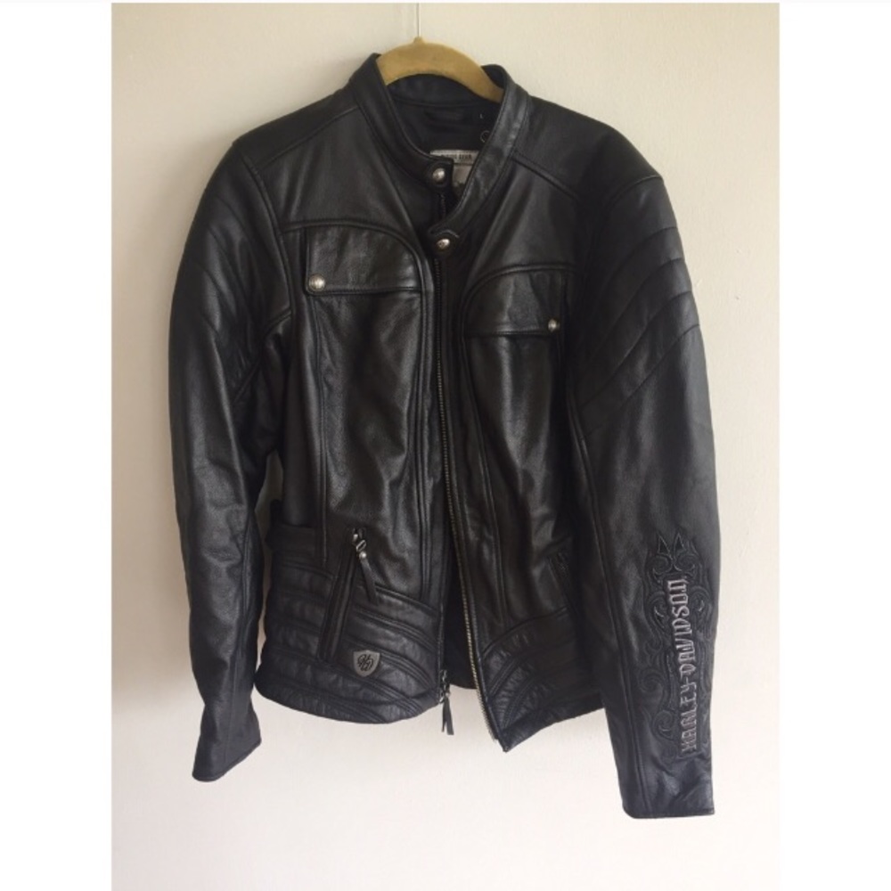 Harley Davidson Black Leather Biker's Jacket