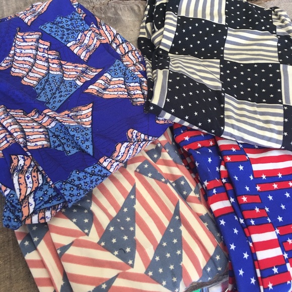 LuLaRoe Pants - Bundle of 4 OS americana leggings
