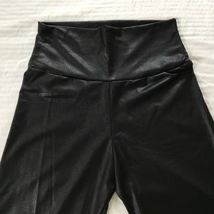 Faux leather high-waisted leggings