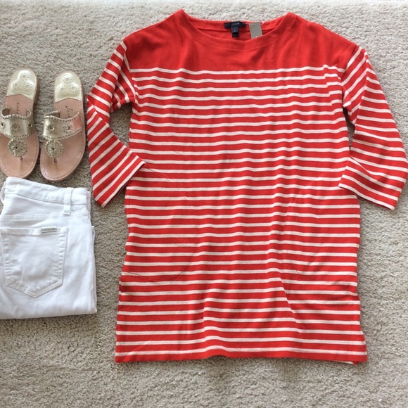 J. Crew Tops - J. Crew Striped Boatneck Tunic