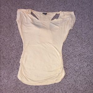 Mustard yellow rayon long shirt.