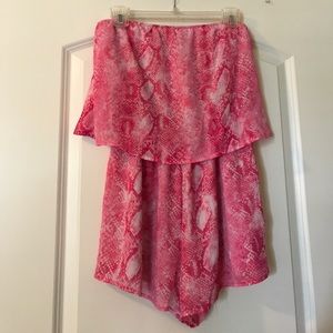 Pink snake print romper