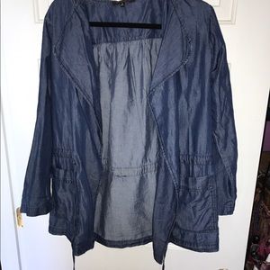 Dark Wash Denim Jacket W/ Hood