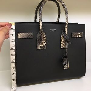AUTHENTIC SAINT LAURENT Sac De Jour w/ Python